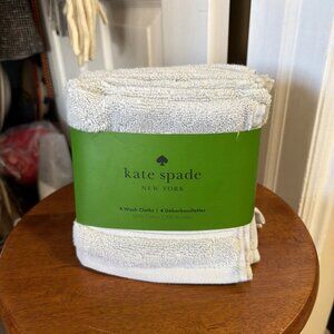 Kate Spade New York Set of 4 Washcloths In Light Gray - 13"x13" - NWOT